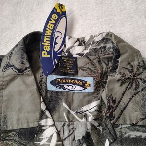Men’s Olive Gray Hawaiian Landscape Shirt